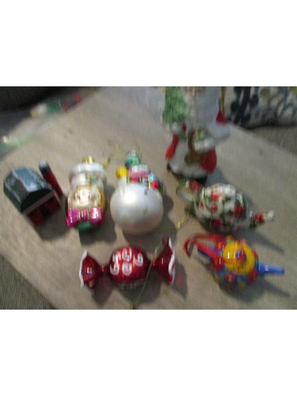 Vintage Blown Glass and Whimsical Holiday Tree Ornament Lot 8pc